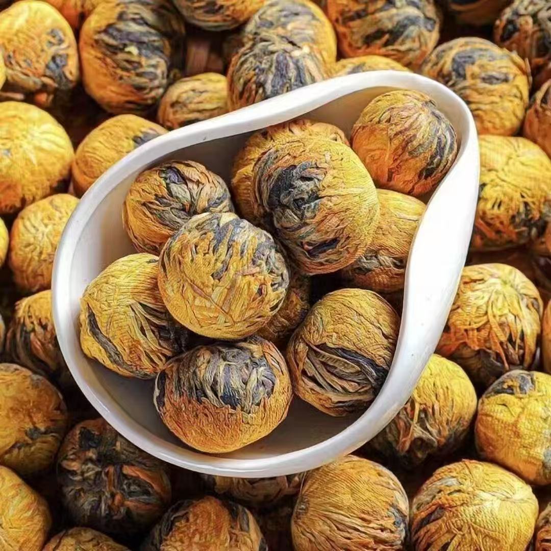 dian hong chrysanthemum tea ball